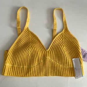 NWT Knit Yellow Bralette Size M